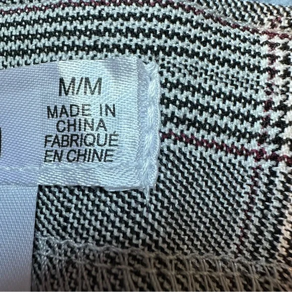 89th & Madison Womens Plaid Wide Leg Pants Size Medium High Rise Sailor Button - Picture 10 of 10